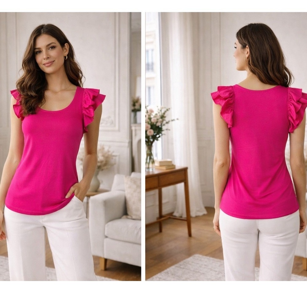 Patrizia Luca Ruffle Sleeve Top Size‎ Small